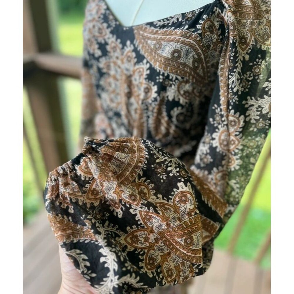 MinkPink Medium Paisley Paradise Mini Puff Sleeve Boho - Picture 4 of 10